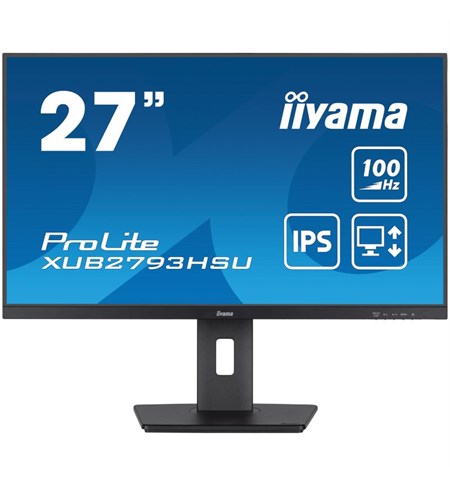 Iiyama ProLite XUB2793HSU-B6 Computer Monitor, 27 Inch, Full HD, Black